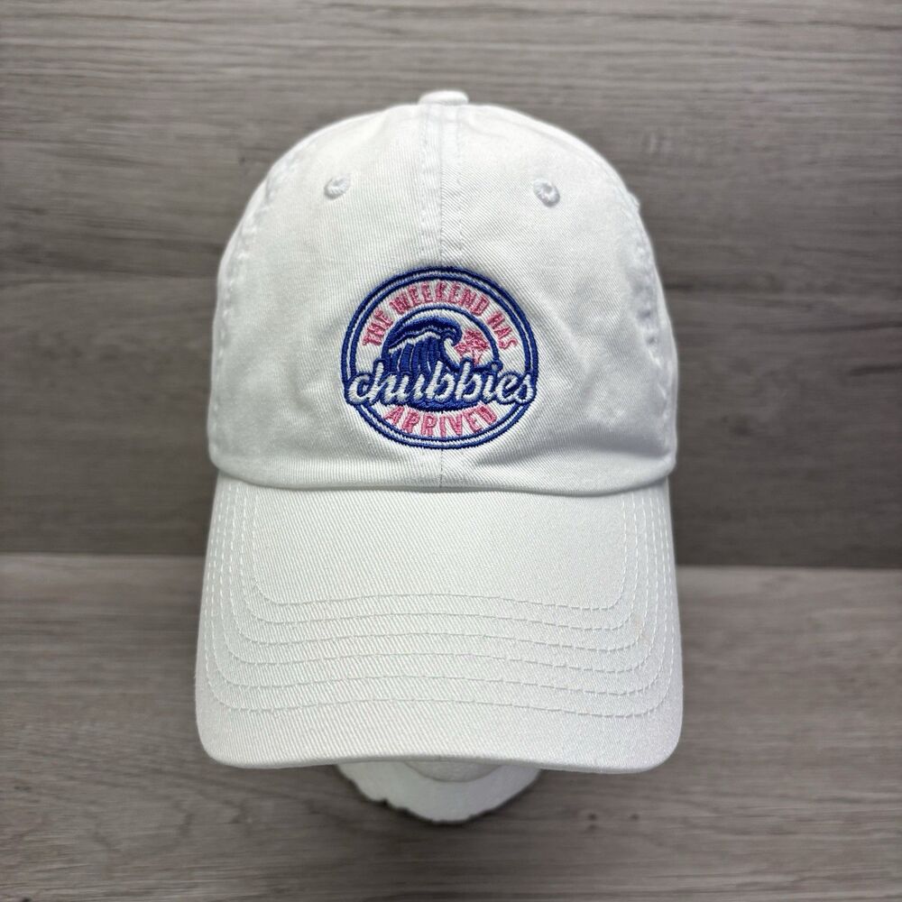 Chubbies White Dad Hat “The Weekend Has Arrived” Adjustable Embroidered Cap